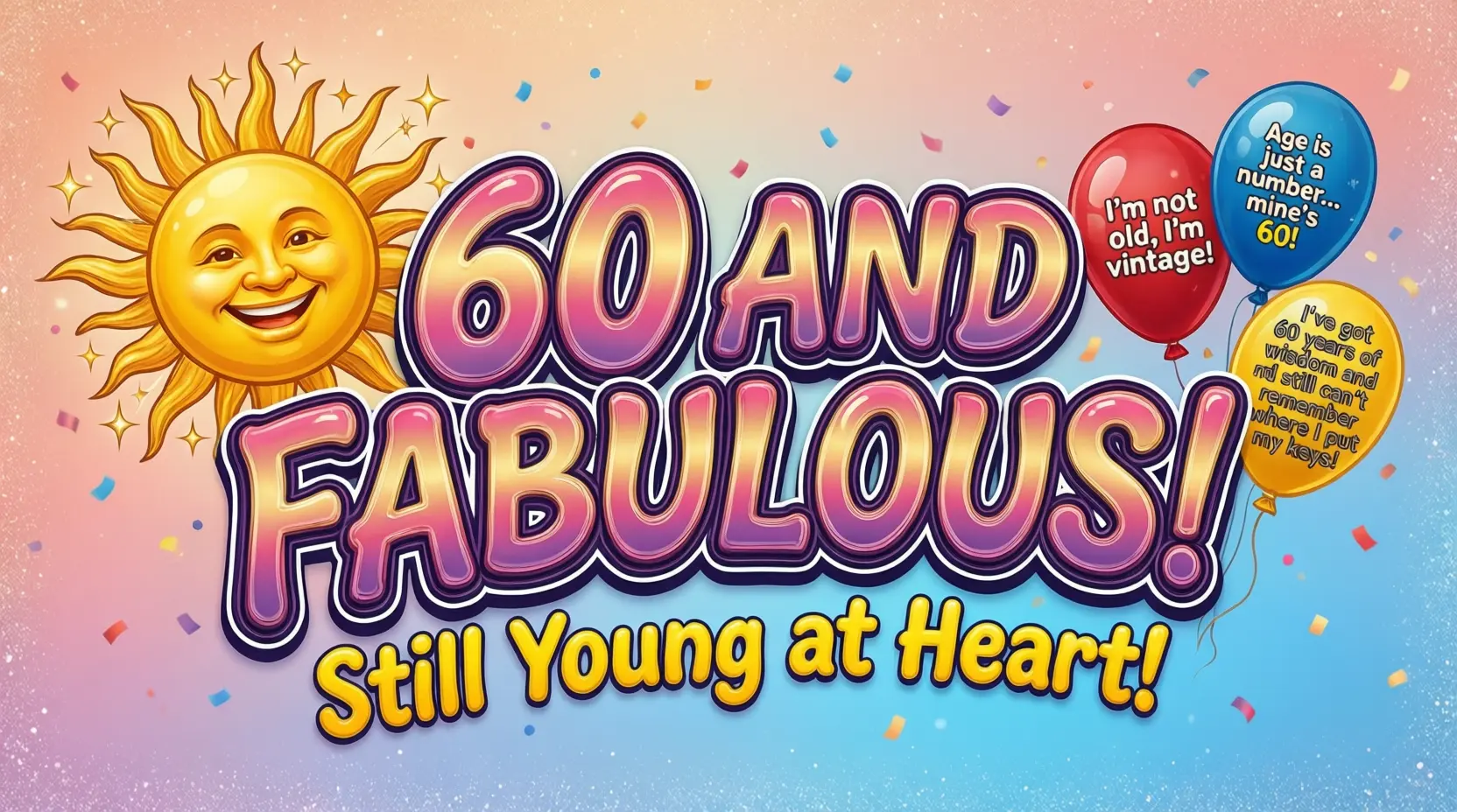 funny 60th birthday slogans